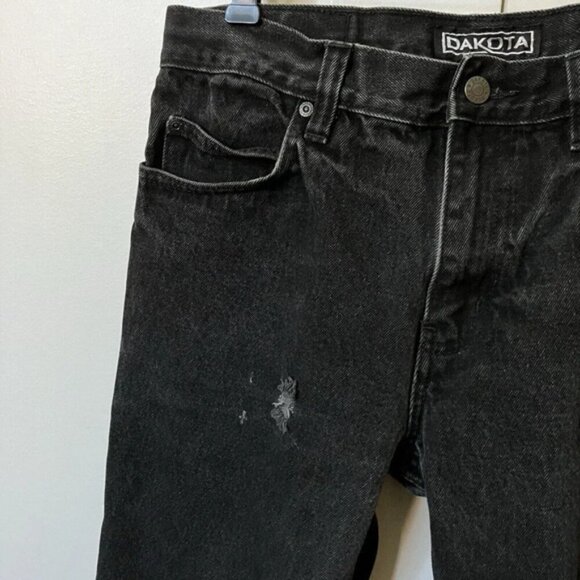 Vintage Dakota Black Straight Leg Distressed Jeans 30x32 - Picture 3 of 9